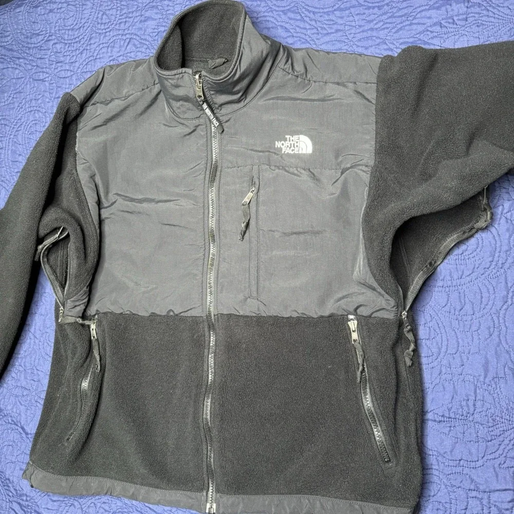The North Face Denali Polartec Fleece Jacket Black Full Zip Mens Large